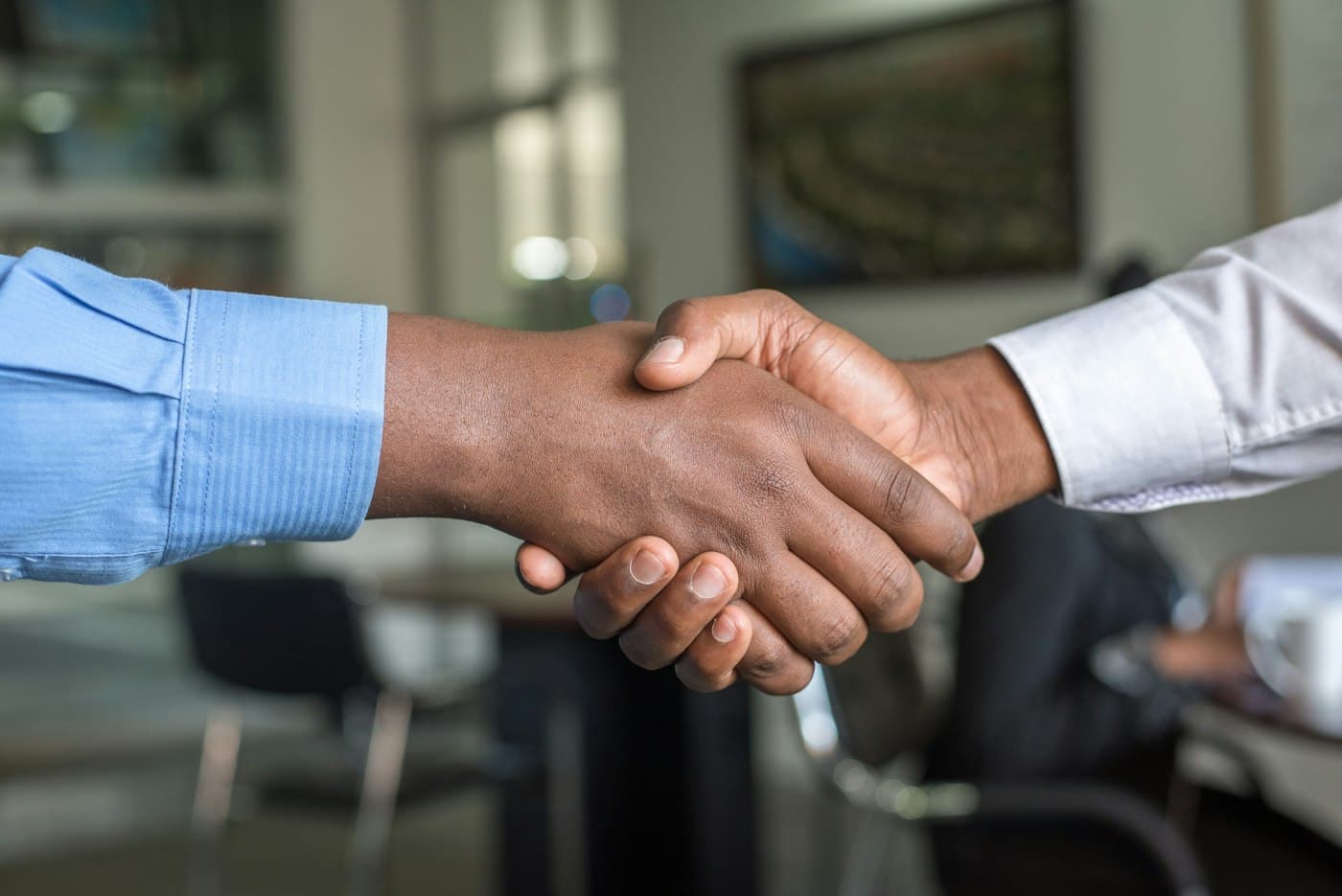 Business handshake with a client