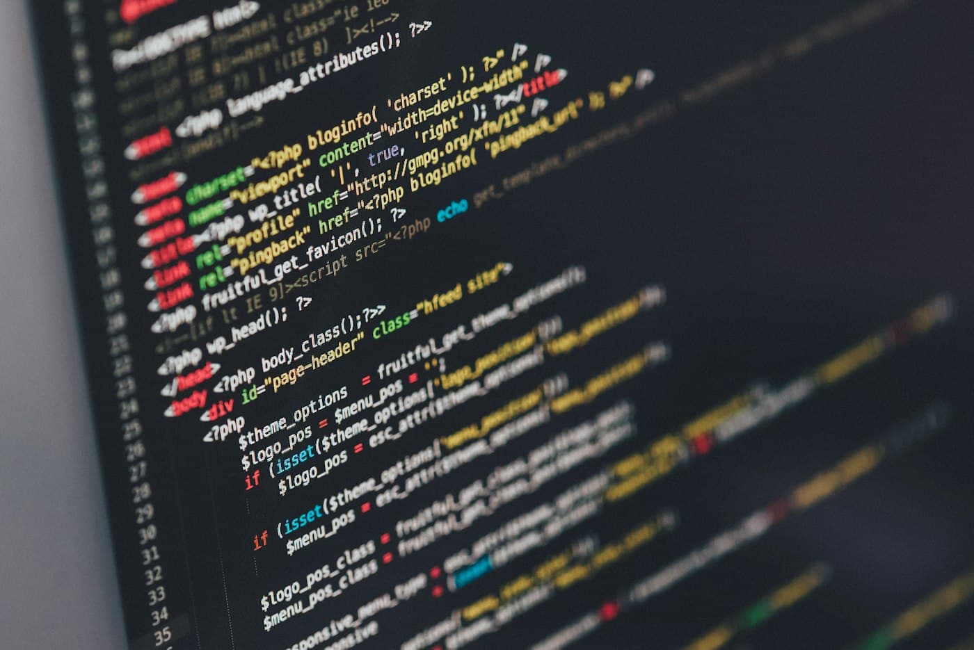 Website code on a laptop screen